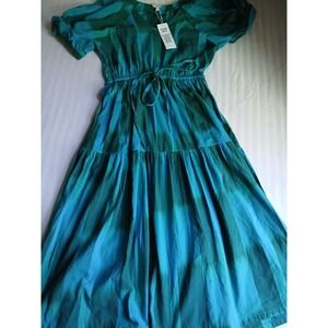 WKND St Barth Dress Small Tiered Midi Cottage Core Bohemian Peasant Boho New